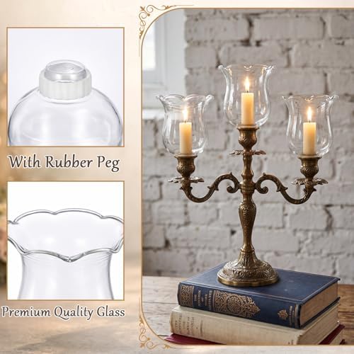 AceOrbit 6 Pack 3.27" Tall Candle Holder Glass Votive Holders with Peg Silicone Bases Glass Candle Cups for Tealights, LED Candles Religious Ceremonies for Weddings Home Church Holiday Decor (Classic) - Image 3