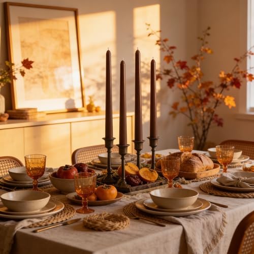 Viyffo Taper Candles, 10 Inch, 4 Pack, Hazelnut Brown – Unscented - Image 3