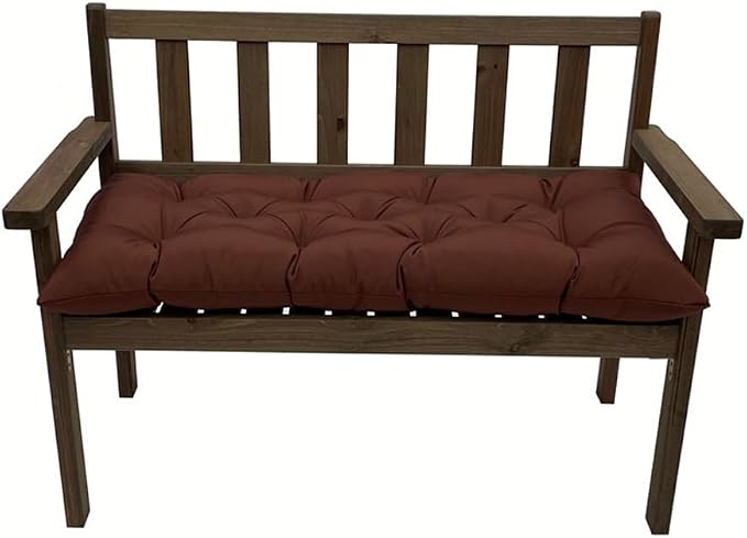 Srutirbo Indoor Outdoor Bench Cushion, Waterproof Swing Cushion Seat Chair Replacement Pads Pillow for Lounger Garden Furniture Patio Metal Wooden (Dark Coffee, 39 * 20inch)