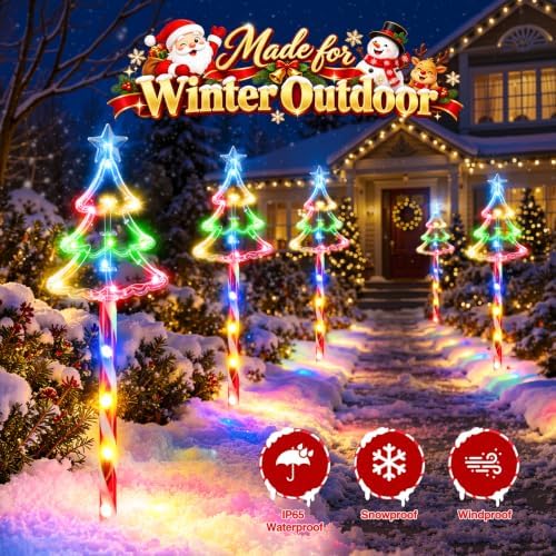 KOOPER 12 Pack Solar Christmas Candy Tree Stake Lights, 10 Modes Xmas Decor - Image 5