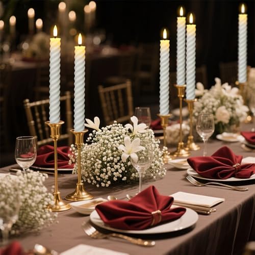 Wondise Spiral Flameless Taper Candles with Remote Timer Real Waxy - Image 7