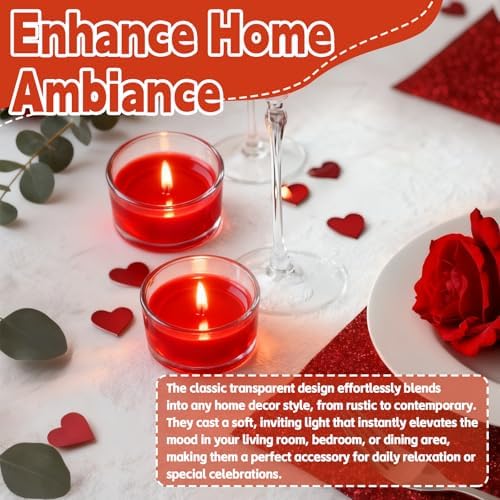 36 Pack Clear Glass Tealight Candle Holders for 1.5" Tealights - Image 6