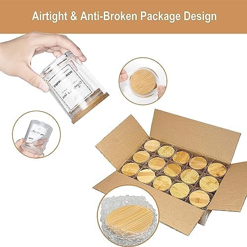 CONNOO 15 Pack 7 OZ Clear Candle Jars with Bamboo Lids - Image 5