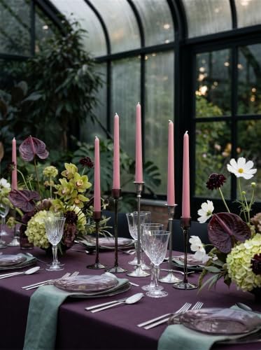 4PK 10" Classic Taper Candles, Dusty Rose Pink, 7-8 Hours Long Burning, Unscented Tall Candlesticks - Image 6