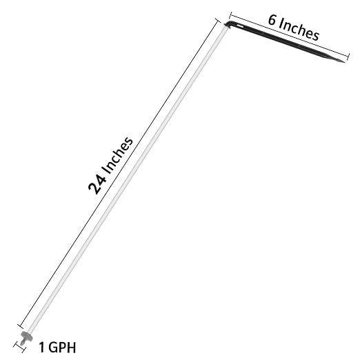 Netafim Automatic Irrigation Dripper Stake Assembly, 1 GPH, Bundle of 25 (24 Inches)