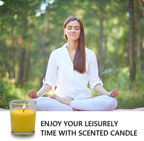 12 Packs Yellow Outdoor Citronella Votive Candles in Glass, Small Natural Soy Wax Candles for Patio Camping - Image 4