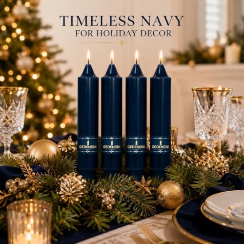 Navy Candlesticks Short Taper Candle,7inches Blue Candle Sticks Dripless Tapered Candles for Home Decor Weddings Festive Party Holiday - Image 5