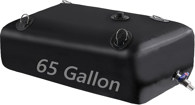 Rodelna Water Storage Bladder, Water Tank 65 Gallon Foldable Portable Water Storage, Large Water Storage Containers with 3/4" PVC Spigot and Overflow Kit for Camping, Garden, Emergency Water Storage