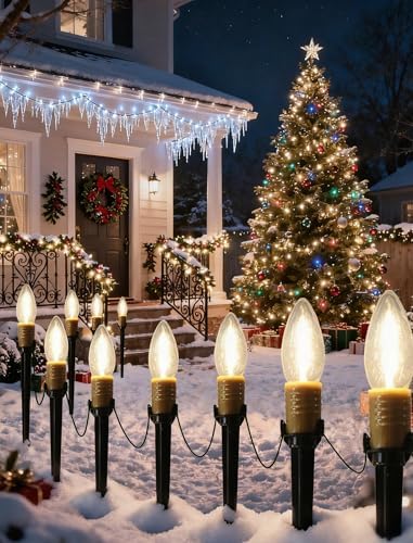 25 Pack Outdoor Lights Plug in, 38.5FT Outdoor Pathway Lighting with Heavy Duty Stakes, Waterproof Landscape Lights for Yard, Garden, Walkway, Driveway, Patio, Christmas Decorations​ - Image 5