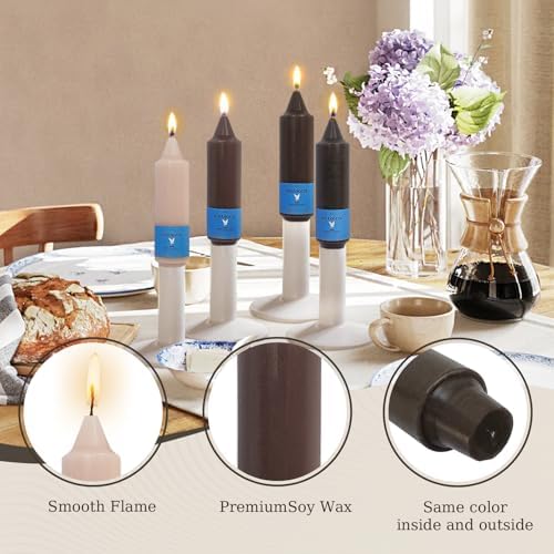 Smokeless Candlesticks Short Taper Candle,Unscented 5 Inches Gradient Brown Candle Sticks Dripless Tapered Candles for Home Décor Gifts - Image 6