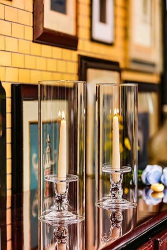 CYS EXCEL 2 PCS (H:14" D:4.75") Open Ended Glass Hurricane Candleholder Tube Shade | Multiple Size Choices Open Flame Candle Chimney Tube Cover | Bottomless Cylinder - Image 6