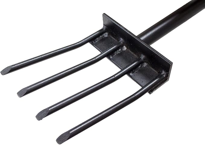 BULLY TOOLS All Steel Spading Fork – Heavy Duty Garden Fork with T-Style Handle for Digging, Turning Soil, Harvesting Crops, Aerating Compost, Landscaping & Yard Work, 100% Made in the USA - 44-Inch