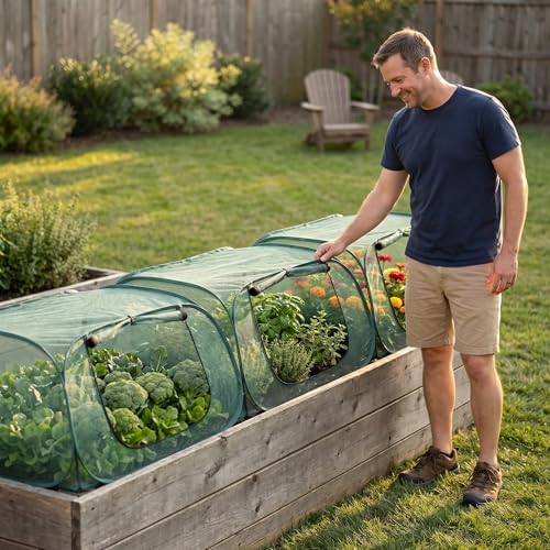 1Pack Raised Garden Bed Covers, Pop Up Mesh Plant & Vegetable Cover,30% Sunblock Plant Shade Tent, Outdoor Planter Protection, Sun & Insect Guard - Image 5