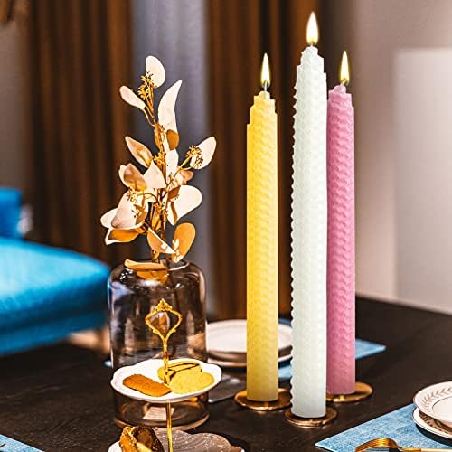 Set of 14 Colorful Beeswax Taper Candles, 9 Inch Tapered Candles Ideal as Dinner Candles - Smokeless and Unscented Taper Candles LoWedding,Dinner, Home Décor - Image 7