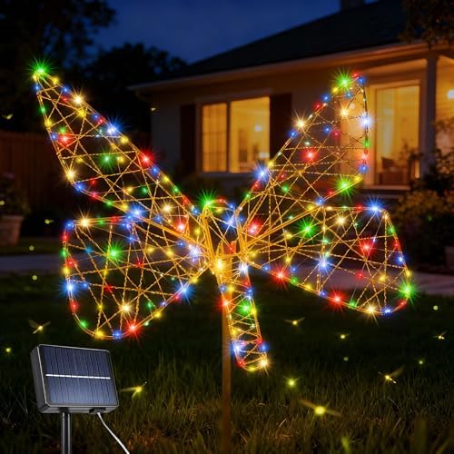 Lomotech Solar Garden Lights - 18" 240 LEDs Butterfly Multicolor by Lomotech