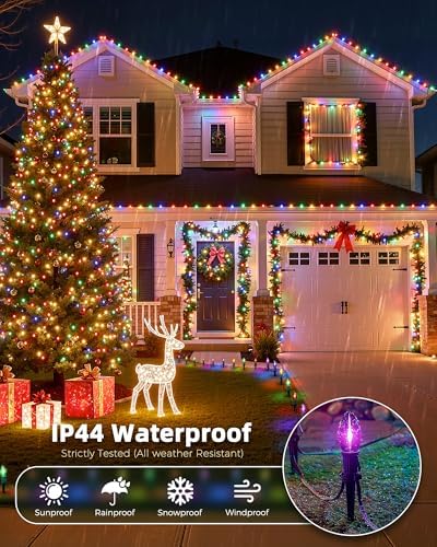 Christmas Pathway Lights Outdoor,28 Ft C9 Lights with 60 Multicolor Bulbs - Image 2