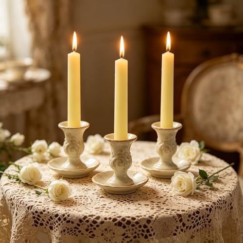 20-Pack Yellow Taper Candles Unscented, 10 Inch Tall Dinner Table Candlesticks for Wedding Centerpieces, Bulk Tapered Candles Long Burning Smokeless Dripless, Bright Decorative Candles for Home Decor - Image 4