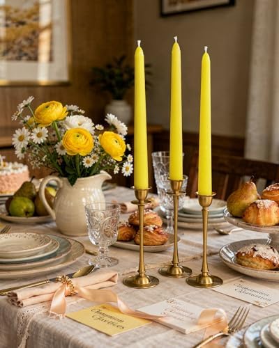 Viyffo Taper Candles, 10 Inch, 20 Pack, Lemon Yellow – Unscented - Image 4