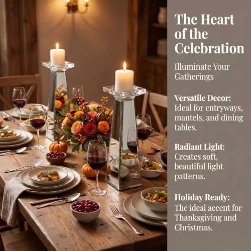 GIMORRTO Candle Holders 2 Sets Tabletop Decor for Wedding, Church, Fall, Holiday DéCor, Table Centerpiece Decoration. … (11 INCH) - Image 3