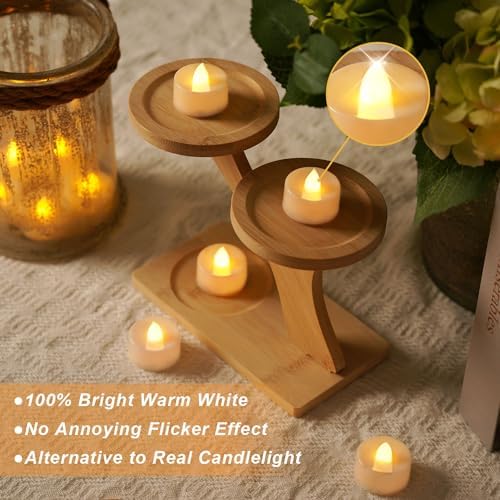 BEICHI 24Pack Battery Operated Tea Lights with Timer, 6H Timer Built-in - Image 4