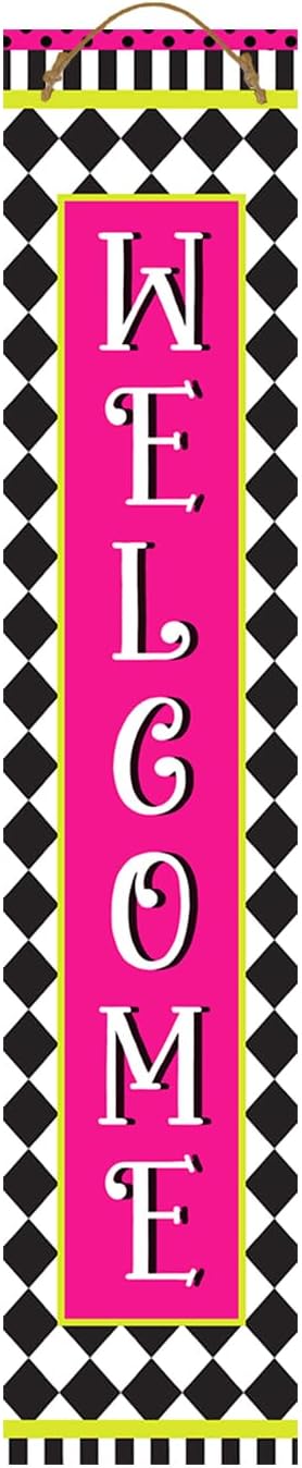 Briarwood Lane Everyday Double Sided Reversible Pine Porch Leaner 47x9.5 Neon Checkerboard Porch Leaner