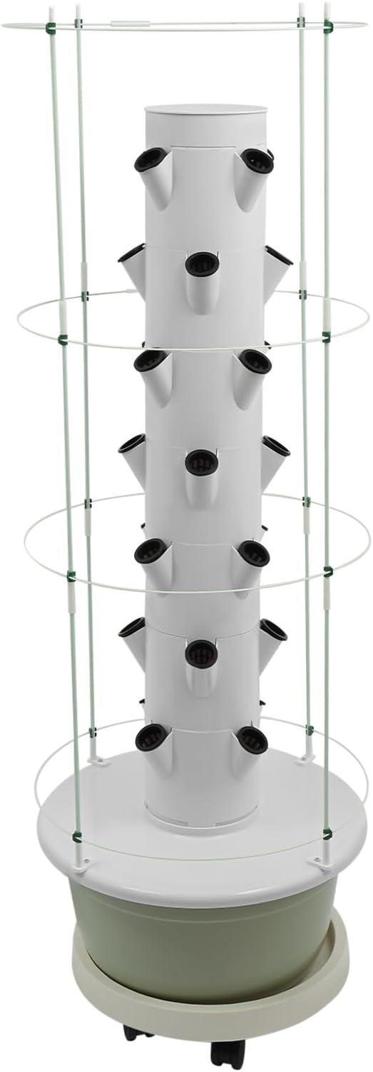 Hydroponics Growing System, 28 Pods Large Vertical Hydroponic Growing Tower with with Climbing Trellis, 7-Tier Indoor Gardening System for Herb Vegetable Fruit