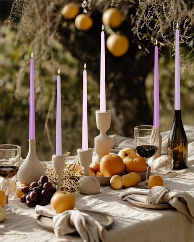 Purple Gradient Tall Taper Candles 12 inch Unscented Smokeless Long Tall Tapered Candle for Candlesticks Sticks Wedding Advent Home Decor Dinner Christmas，Set of 12 - Image 4