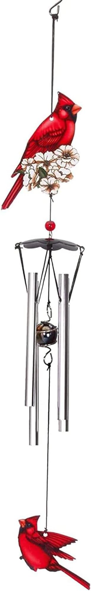 Spoontiques Cardinal 18" Wind Chime - Outdoor Garden Décor - Decorative Chimes for Yard, Garden, Backyard and Patio Decoration