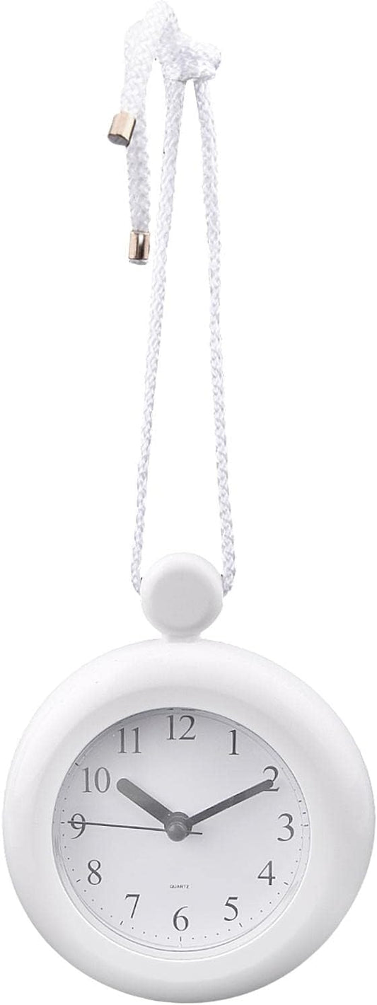 Waterproo-f Bathroom Shower Clock, Silent Analog Quartz Clock, Dual-Purpose Hanging Stand Shower Clock for Bathroom Kitchen, Easy Reading, 4.72 inch Round Size(Size:Type 1)