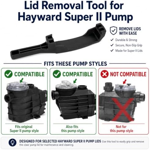 Pool Pump Lid Removal Tool Fits Select Hayward Super II SP3100 | Pool Pump Lid Removal Tool Fits Select Hayward Super II SP3100 Series, Pool Pump Lid Wrench Opener Handle for Stucked Lid