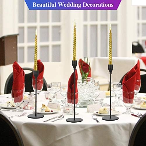 Set of 6 Black Taper Candle Holders Decorative Candlestick Holder for Home Decor, Wedding, Dinning, Party, Anniversary (Black) - Image 6