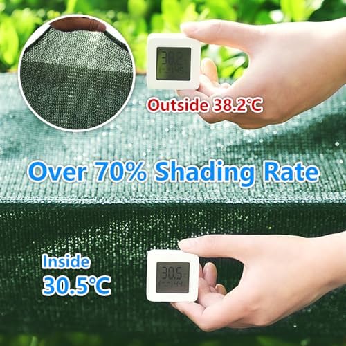90% Blackish Green Shade Cloth, 10 x 6 ft with Reinforced Grommets - Image 5