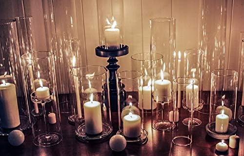 CYS EXCEL 2 PCS (H:6" D:3") Open Ended Glass Hurricane Candleholder Tube Shade | Open Flame Candle Chimney Tube Cover | Bottomless Cylinder - Image 6