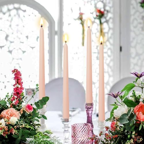 Candlesticks Long Taper Candle,Cappuccino Rose Scented 10 Inches Candle Sticks Smokeless Tapered Candles for Home Décor Holiday Gifts - Image 4