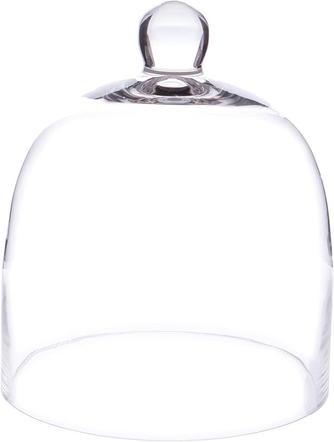 Plymor 7.875 inch x 9.5 inch Bell Jar Glass Display Dome Cloche (Interior Size 7.5" x 7.5")