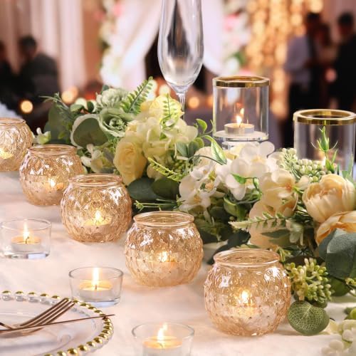 DARJEN 20Pcs Gold Votive Candle Holder 2.55"x2.6" Tea Light Candle Holder - Image 3