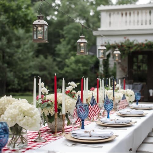 Kandle & Co Red White & Blue Dinner Candles, 10 Inch Taper Candles Set of 6 – Non-Drip, Long-Burning, Unscented Patriotic Candlesticks for 4th of July, Memorial Day, 250th Anniversary & Veterans Day - Image 4