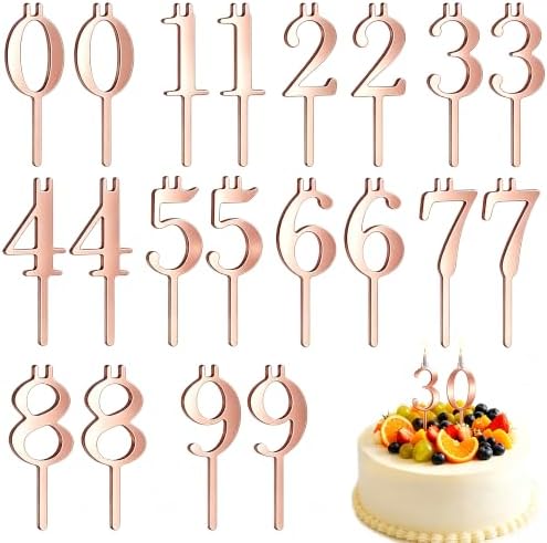 20PCS Reusable Number Candle Holder Set, Metal Birthday Candle Holders by Unknown