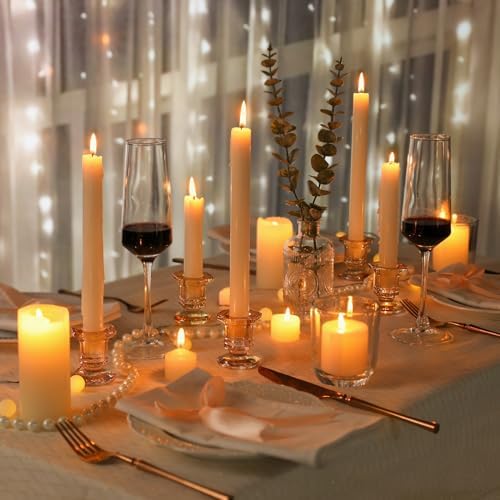 Lanttu 12 Pcs Gold Glass Candle Holders Set Candlestick Holders Bulk - Image 5