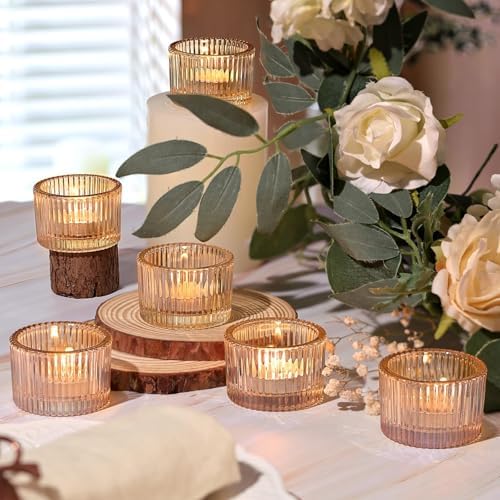 HAVITI 24 Pack Tealight Gold Candle Holders, Votive Tea Light Candle Holder - Image 3