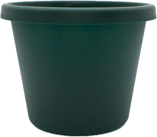 The HC Companies Prima Round Plastic Plant Pot w/Rolled Rim - Lightweight & UV Resistant Flower Pot for Herbs & More - Outdoor & Indoor Plant Pots w/Drainage (6 inch, Evergreen, Pack of 1)
