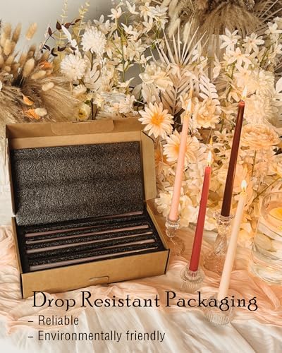 12 inch Red Gradient Taper Candles Unscented Smokeless Long Tall Tapered Candle for Candlesticks Sticks Wedding Advent Home Decor Dinner Christmas，Set of 12 - Image 5