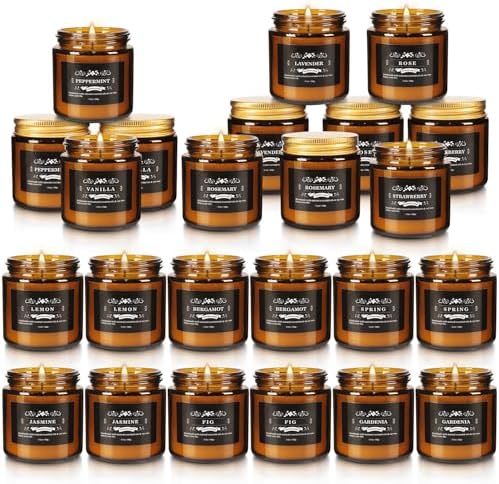 24 Packs Scented Candles for Home, 3.05oz，Soy Wax Aromatherapy Candles with 12 Fragrances, Smokeless Natural Essential Oil Candles for Relaxation, Gifts, Parties, Yoga,Home Decor by YIH