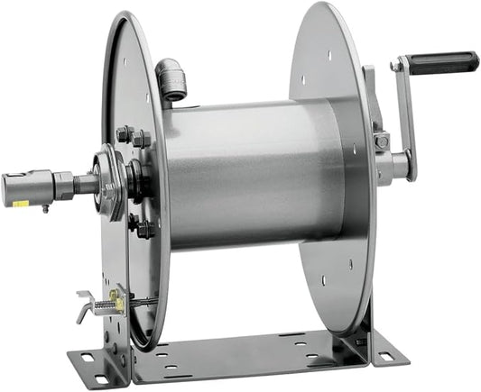 Hannay Reels 1020-14-16 Series 1000 Manual Hand Crank Rewind Hose Reel, 1/2" x 100' Hose Capacity, 3000 PSI, Heavy Gauge Steel, Graphite Color Paint, Made in USA
