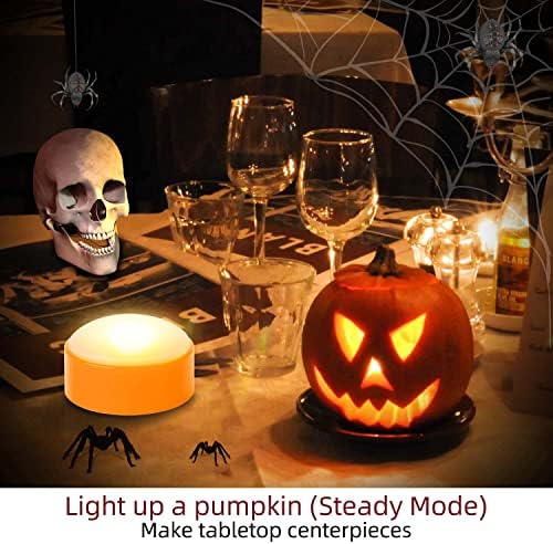 2 PCS Halloween LED Pumpkin Lights with Remote and Timer, Battery Operated Orange Jack-O-Lantern Light for Halloween Decor, Flameless Candles for Pumpkin Decoration - Image 3
