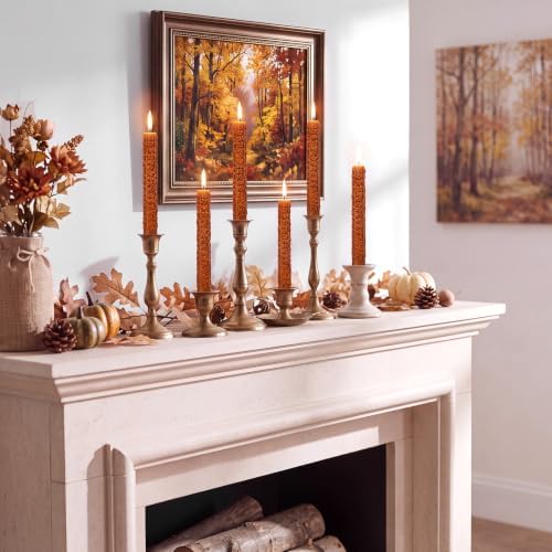 Conelist 6 Pcs Fall 3D Maple Leaf Taper Candles 8.5 Inch Autumn Colorful Decorative Scented Candles Fall Home Table Centerpiece Decorations for Thanksgiving Harvest Halloween Party Decor (1 Color) - Image 6
