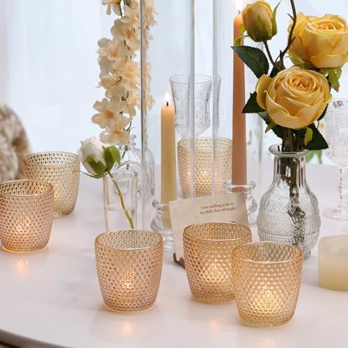 Volens Gold Votive Candle Holder for Table Centerpiece-12 Pcs Large Votives - Image 3