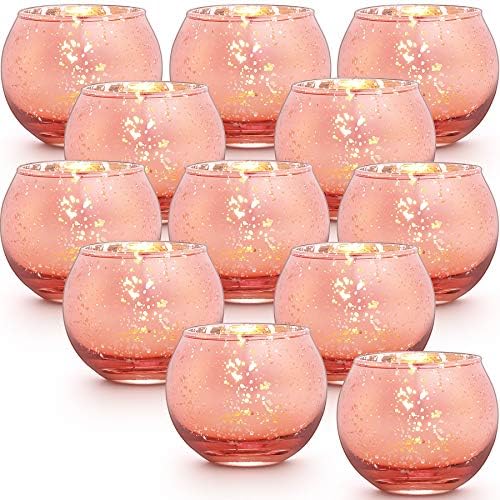 36 Pcs Rose Gold Candle Holders-Rose Gold centerpieces for Birthday Party, Wedding, Bridal Shower, Sweet 16. Mother's Day Brunch Table Decorations by LAMORGIFT