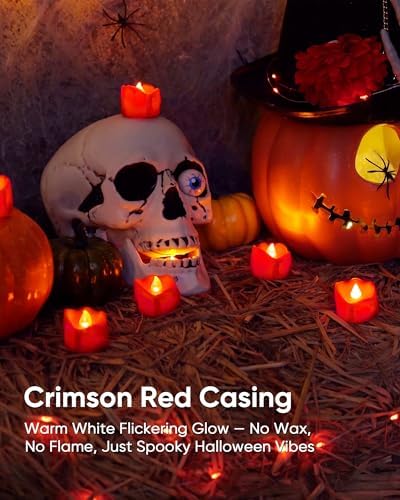 Homemory 24-Pack Red Remote Flameless Battery Tea Light Candles, 400+Hrs - Image 5
