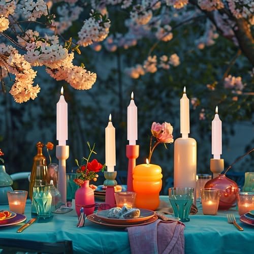 MAITREYA Short Taper Candle Candlesticks Dripless Dinner Candle for Wedding Party Decoration Home Dinner,6.5inch,4 Pack,Baby Blue - Image 6